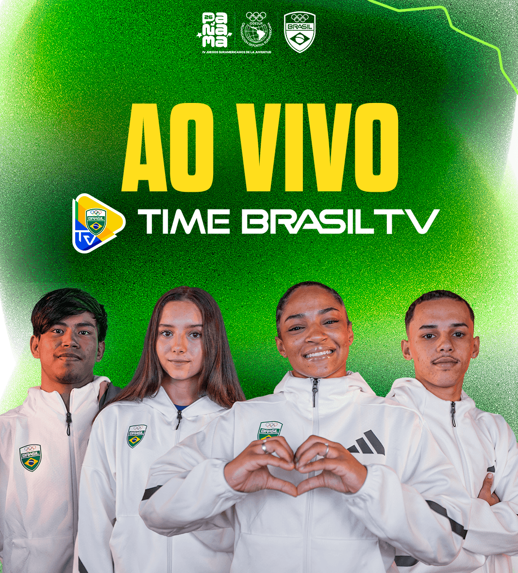 Time Brasil TV vai transmitir ao vivo os Jogos Sul-americanos da Juventude Panamá 2026 gratuitamente no YouTube