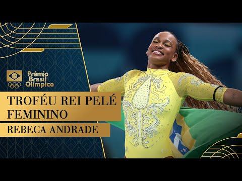 Rebeca Andrade recebe o Troféu Rei Pelé Feminino