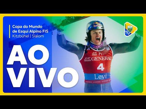 COPA DO MUNDO DE ESQUI ALPINO - ETAPA DE KITZBUEHEL | 2ª DESCIDA | LUCAS PINHEIRO EM AÇÃO NO SLALOM!